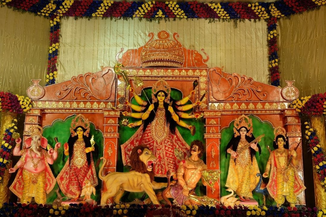 พระแม่ทุรคาในวันเทศกาล Durga Puja